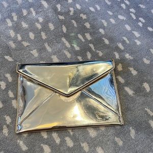 Rebecca Minkoff Leo Clutch in Gold in EUC